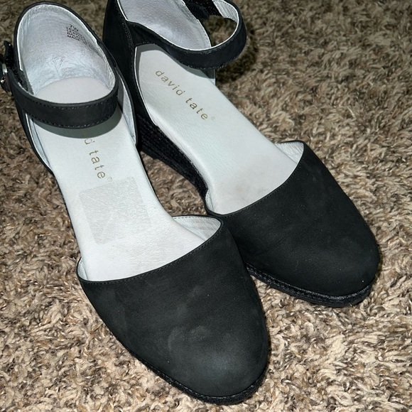 David Tate Black Velcro Strap Wedge Size 7 - Picture 6 of 8